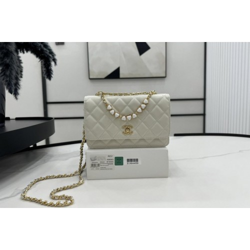 Chanel AP3785 Wallet on Chain Bag in White Lambskin