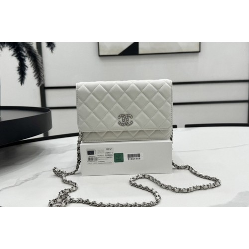 Chanel Wallet on Chain Bag in White Lambskin