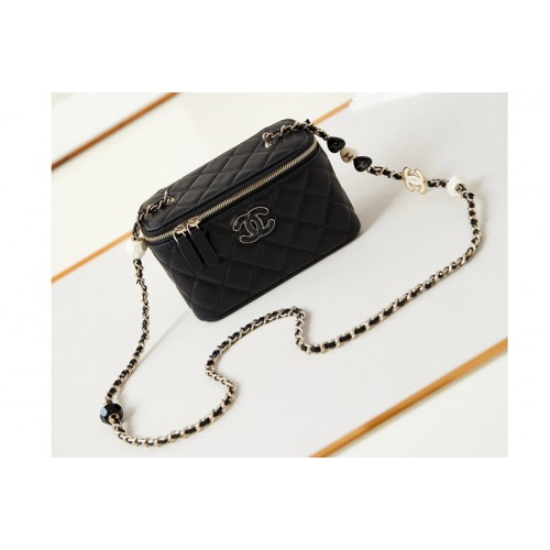 Chanel AP3784 Clutch With Chain Bag in Black Lambskin
