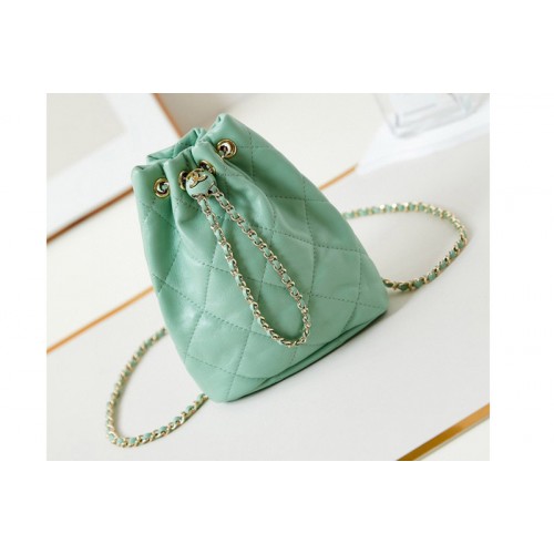 Chanel AS4810 Backpack in Green Shiny Lambskin