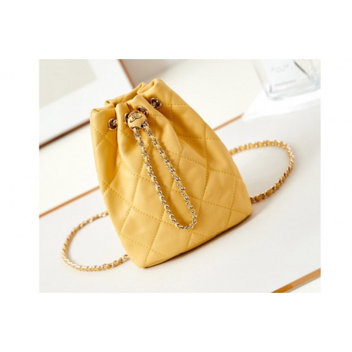 Chanel AS4810 Backpack in Yellow Shiny Lambskin