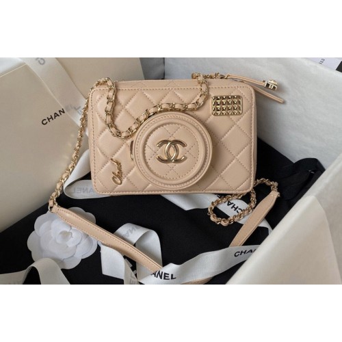 Chanel AS4817 Camera Bag in Pink Lambskin