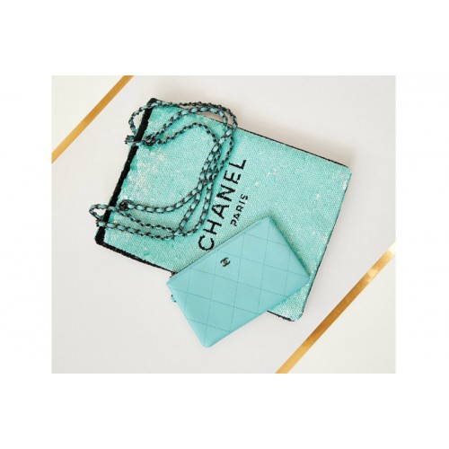 Chanel AS4856 Shopping Bag in Green Sequins