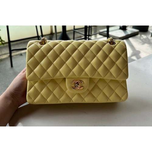 Chanel A01112 Classic 11.12 Handbag in Yellow Lambskin