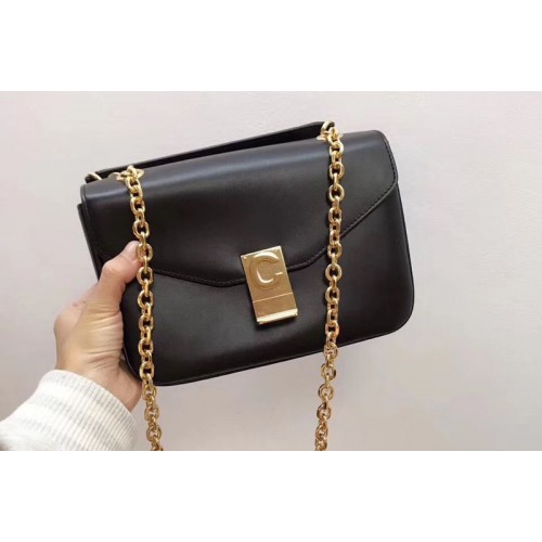 Celine Shiny Calfskin Medium C Bags Black