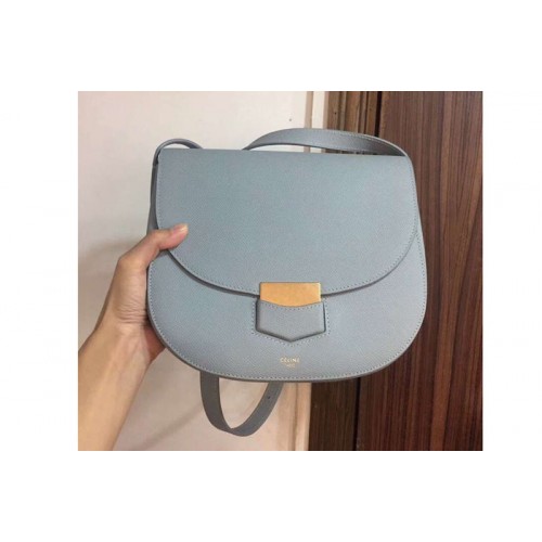 Celine Medium Trotteur Bag in Grained Calfskin Blue