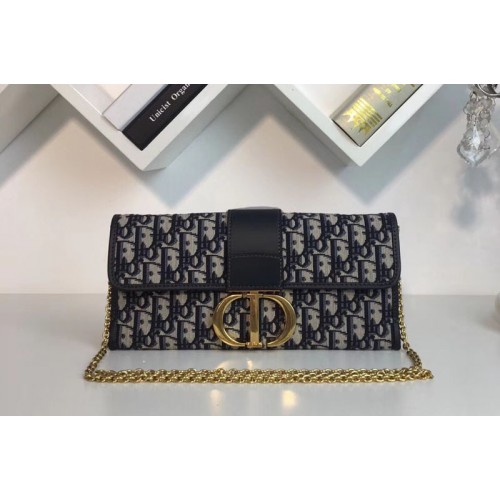 Dior 30 Montaigne Clutch Bags in Blue Dior Oblique jacquard canvas