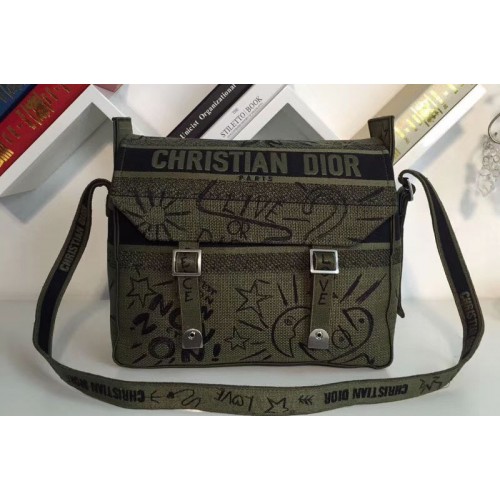 Dior M1291 Diorcamp messenger bag in canvas embroidered