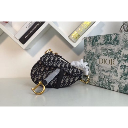 Dior M0168 Mini Oblique Saddle bags in blue Dior Oblique jacquard canvas Dior M0168 Mini Oblique Saddle bags in blue Dior Oblique jacquard canvas