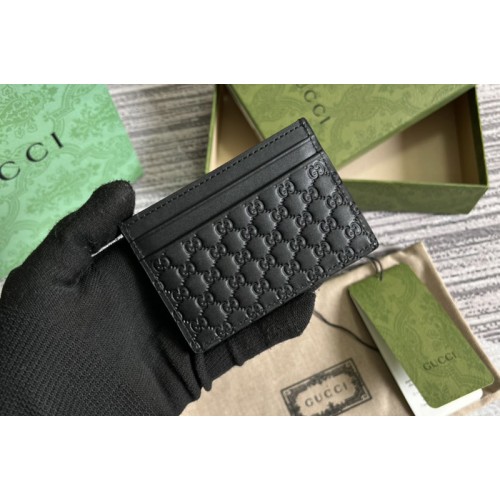 Gucci Signature leather card case in Black Signature leather
