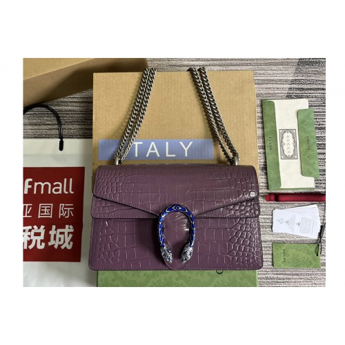 Gucci Dionysus crocodile small shoulder bag in Purple crocodile Leather Gucci Dionysus crocodile small shoulder bag in Purple crocodile Leather