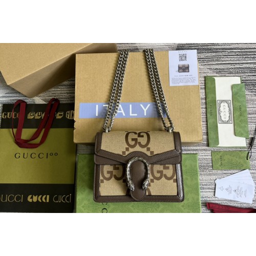 Gucci Dionysus Supreme mini bag in Camel and ebony jumbo canvas