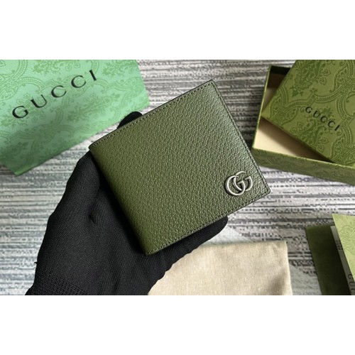 Gucci Marmont leather bi-fold wallet in Green Leather