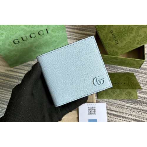 Gucci Marmont leather bi-fold wallet in Light Blue Leather