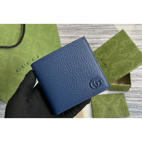 Gucci Marmont leather bi-fold wallet in Blue Leather