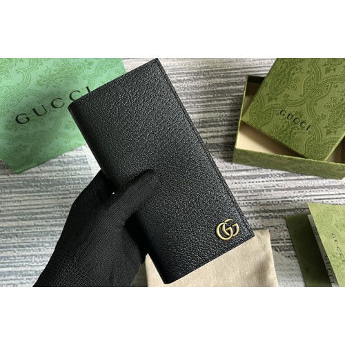 Gucci Marmont leather long ID wallet in Black metal-free tanned leather