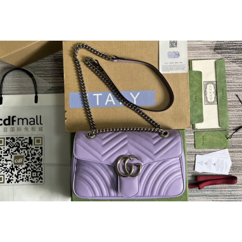 Gucci Marmont small shoulder bag in Purple matelasse chevron leather