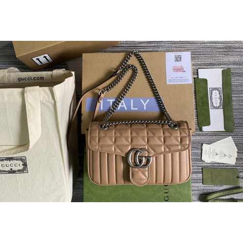 Gucci Marmont small shoulder bag in Brown matelasse leather