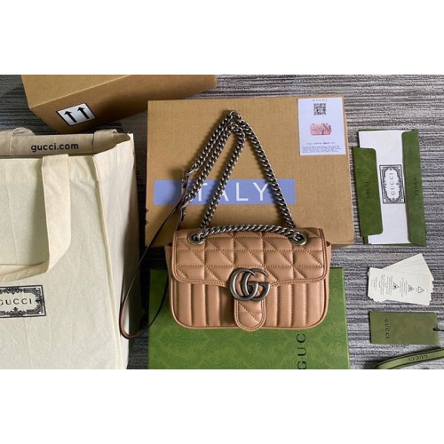 Gucci Marmont mini shoulder bag in Brown matelasse leather