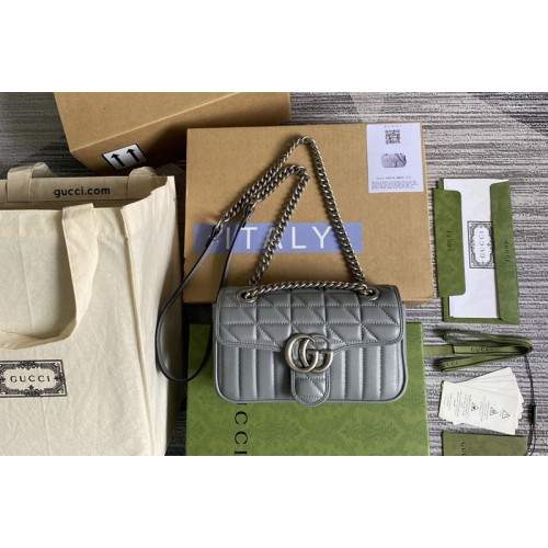 Gucci Marmont mini shoulder bag in Grey matelasse leather