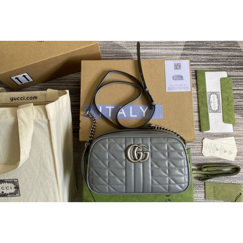 Gucci Marmont small shoulder bag in Grey matelasse leather