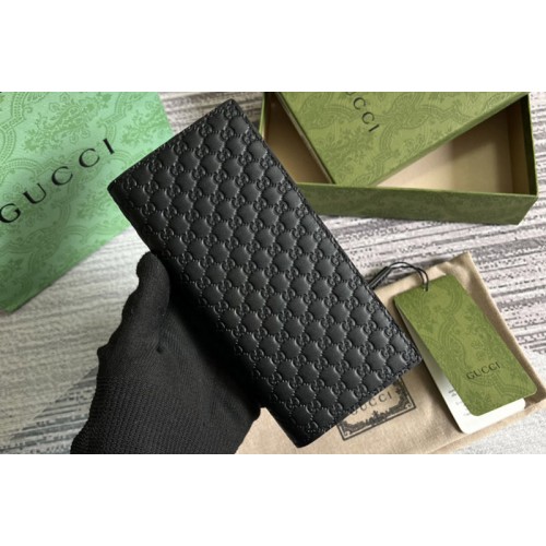 Gucci Long Bifold Wallet in Microguccissima Logo Leather