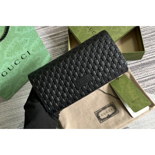Gucci Envelope Wallet in Black Microguccissima Logo Leather