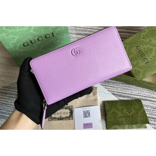 Gucci Marmont zip around wallet in Pink Leather
