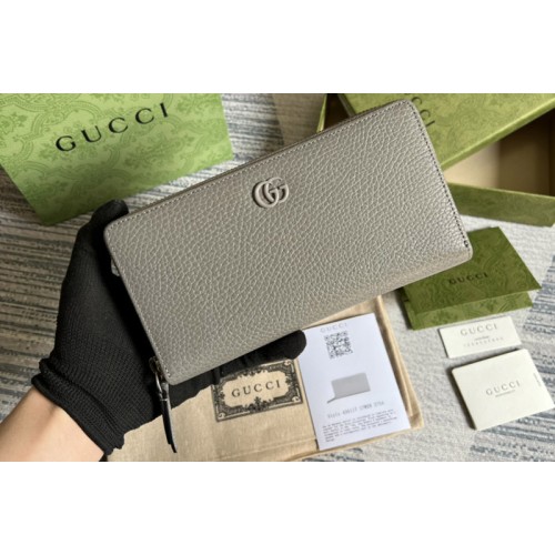 Gucci Marmont zip around wallet in Grey Leather