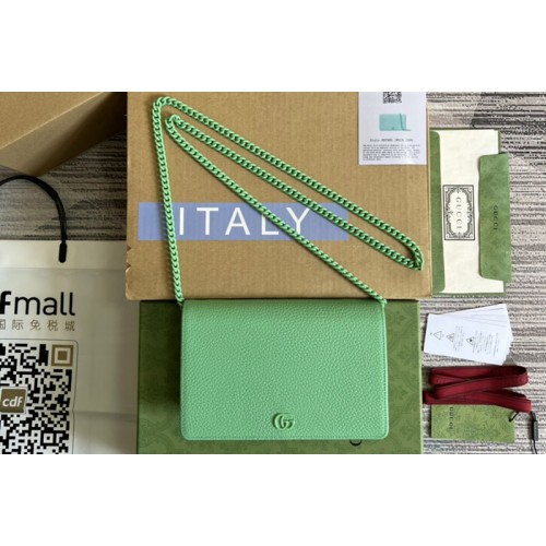 Gucci Marmont mini chain bag in Green leather