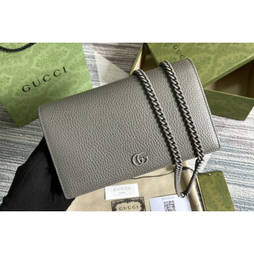 Gucci Marmont mini chain bag in Grey leather