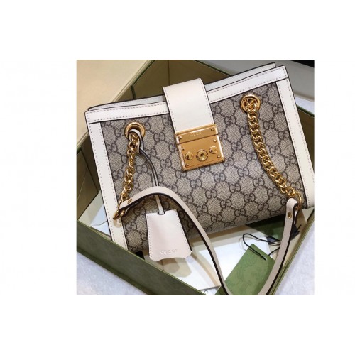 Gucci ‎ Padlock small shoulder bag in Beige ebony Supreme canvas