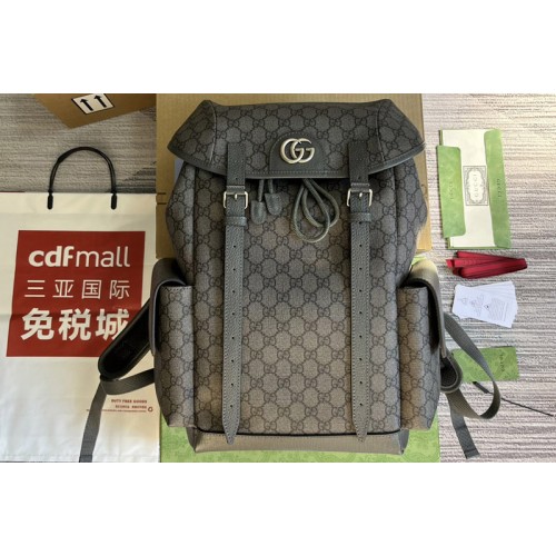 Gucci Ophidia medium backpack in Grey and black Supreme canvas
