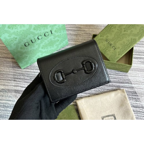 Gucci Horsebit 1955 card case wallet in Black leather