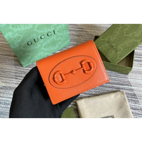 Gucci Horsebit 1955 card case wallet in Orange leather Gucci Horsebit 1955 card case wallet in Orange leather