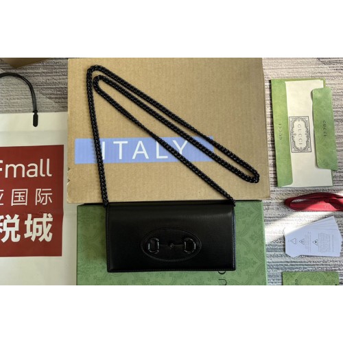 Gucci Horsebit 1955 wallet with chain in Black leather