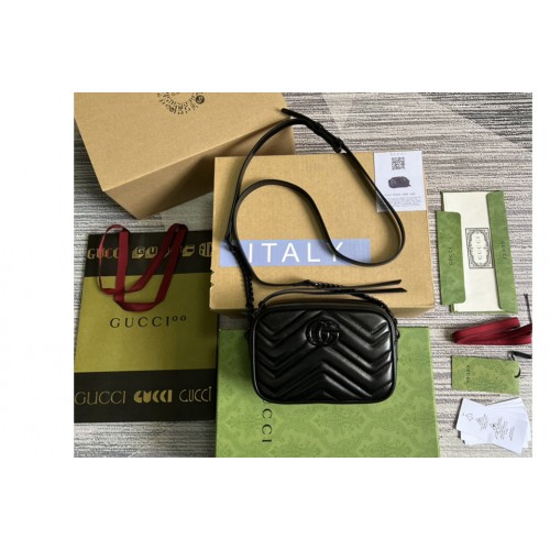 Gucci Marmont mini shoulder bag in Black matelasse chevron leather