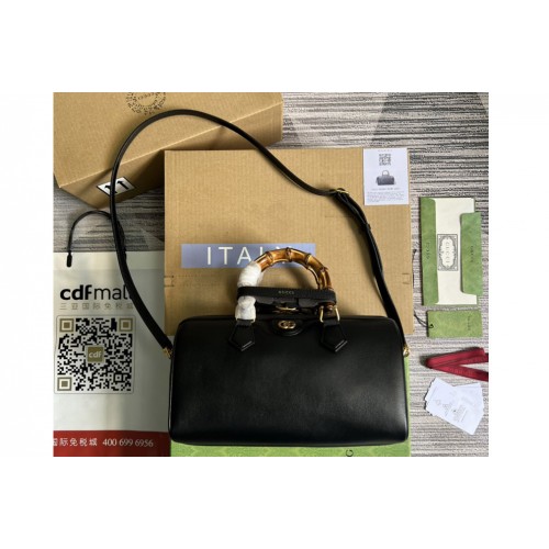 Gucci diana japan limited small top handle bag in Black Leather