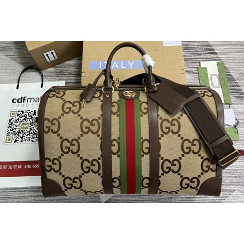 Gucci Savoy large duffle bag in Camel and ebony jumbo canvas Gucci Savoy large duffle bag in Camel and ebony jumbo canvas