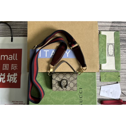 Gucci Dionysus Mini Bag in Beige and ebony Supreme canvas