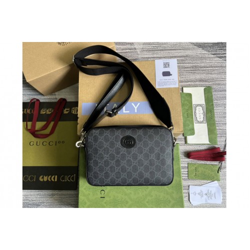 Gucci Ophidia shoulder bag in Grey and black Supreme canvas