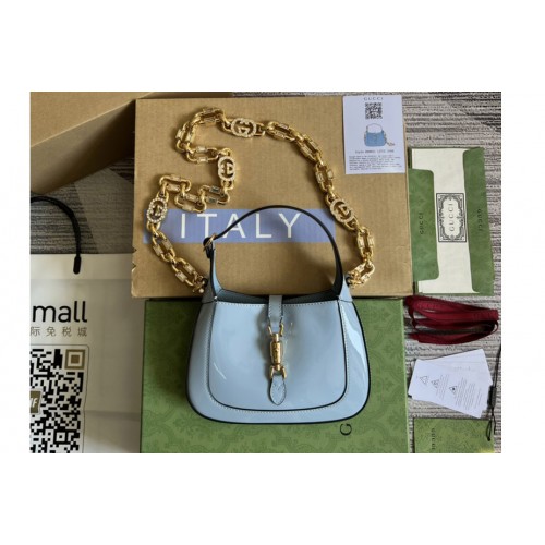 Gucci Jackie 1961 mini shoulder bag in Blue patent leather
