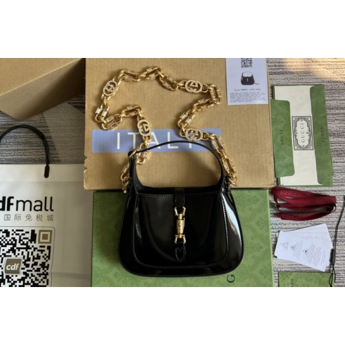 Gucci Jackie 1961 mini shoulder bag in Black patent leather