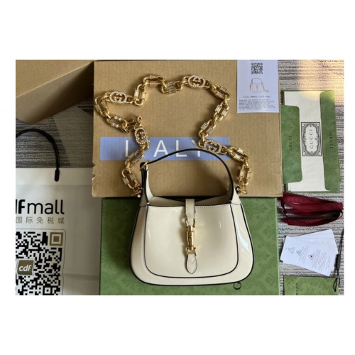 Gucci Jackie 1961 mini shoulder bag in White patent leather