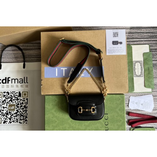 Gucci Horsebit 1955 strap wallet in Black leather