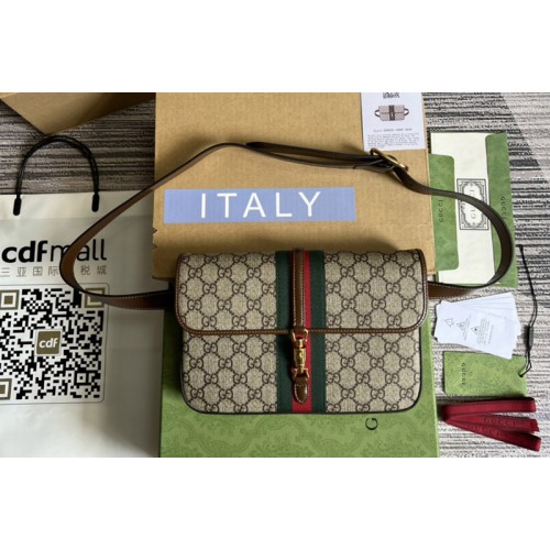 Gucci Jackie 1961 belt bag in Beige and ebony Supreme canvas