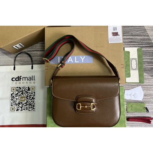 Gucci Horsebit 1955 shoulder bag in Brown leather