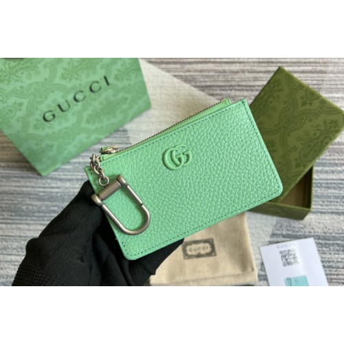 Gucci Marmont keychain card case in Green Leather