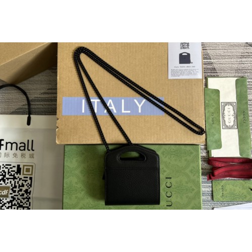 Gucci Marmont top handle card case wallet in Black leather