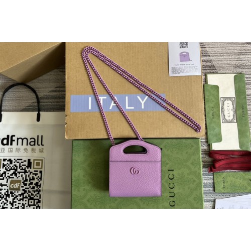 Gucci Marmont top handle card case wallet in Light pink leather